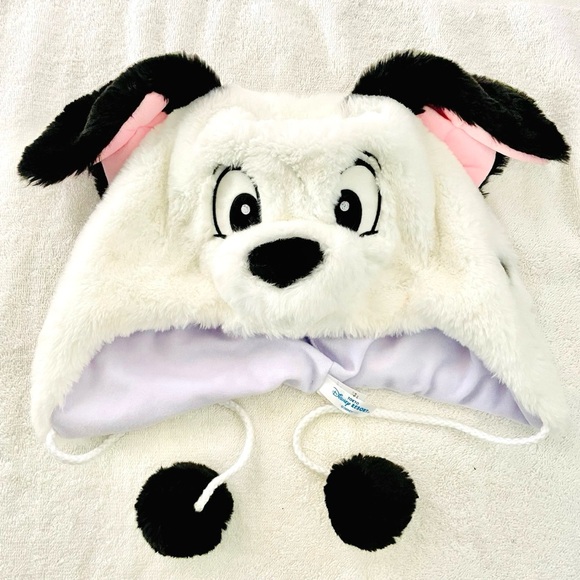 RARE Tokyo Disney Land Japan 101 Dalmatians plush ears hat Fan Cap puppy warm - Picture 1 of 3